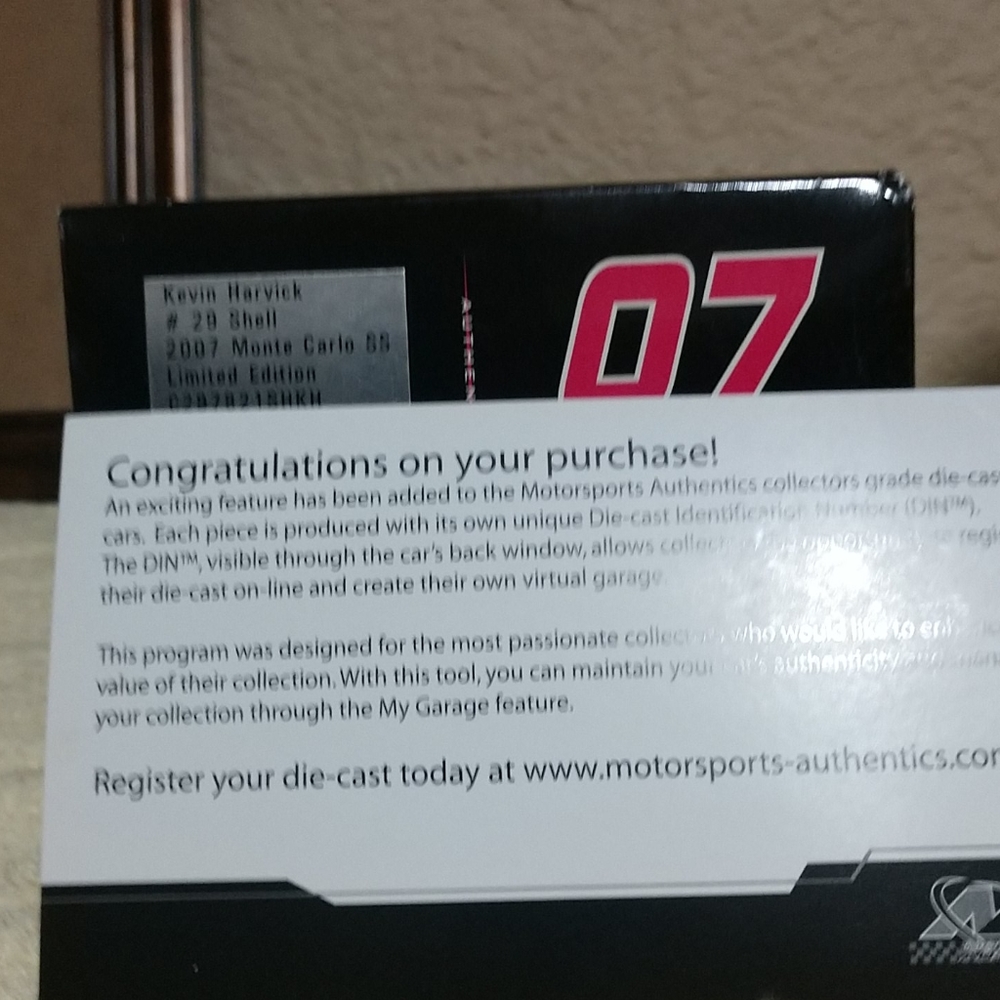 SOLD!!!KEVIN HARVICK #29 Shell Pennzoil 2007 Monte Carlo SS 1:24 NASCAR Diecast - Picture 11 of 12